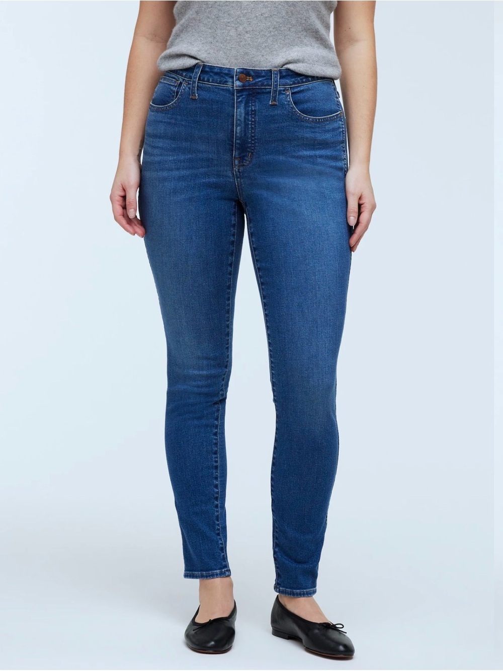 Madewell Curvy, High-Rise Skinny Jeans in Dark Blue